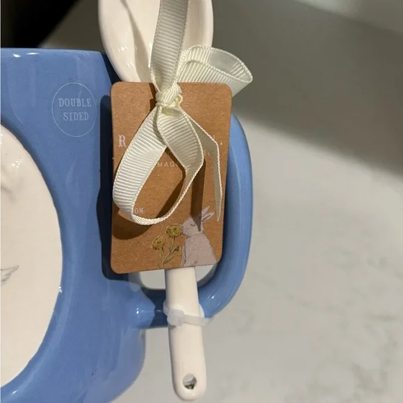 Rae Dunn Blue and White MOTHER GOOSE Mug with Spoon - Picture 7 of 8
